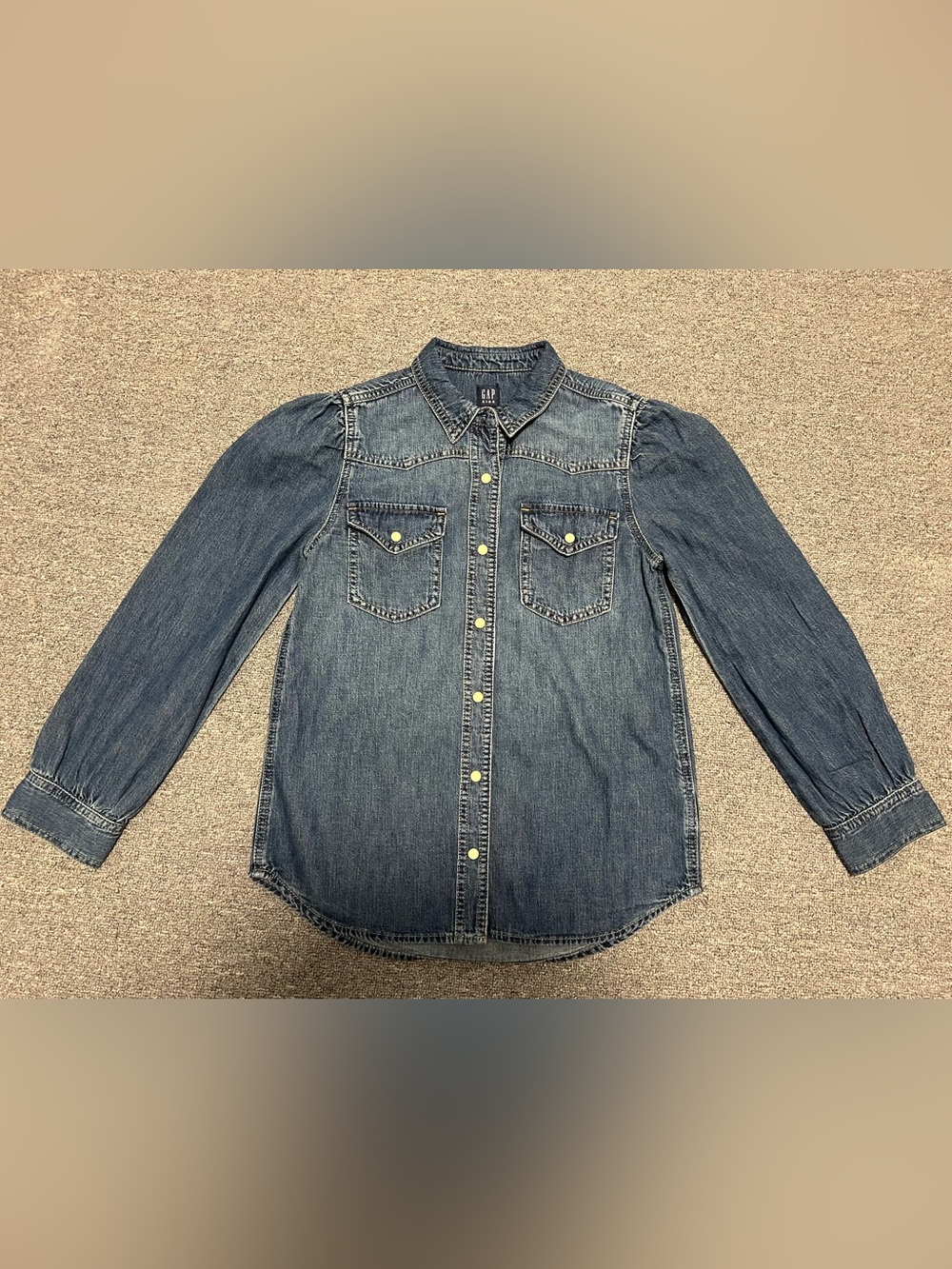 GAP Dark Blue Denim Button-Front Shirt for Girl’s 12T